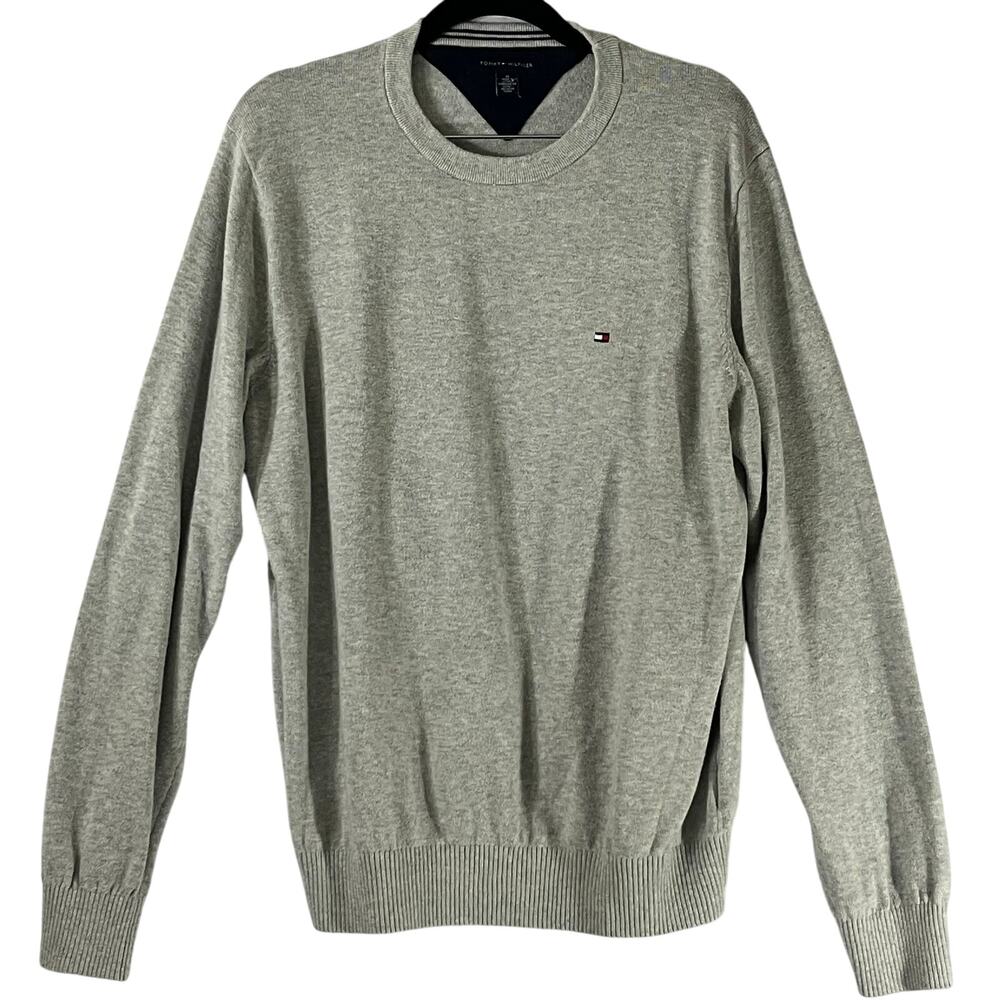 Tommy Hilfiger Gray Lightweight Long Sleeve Crew Neck Sweater Men’s Medium